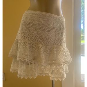 White Lace Mini Skirt